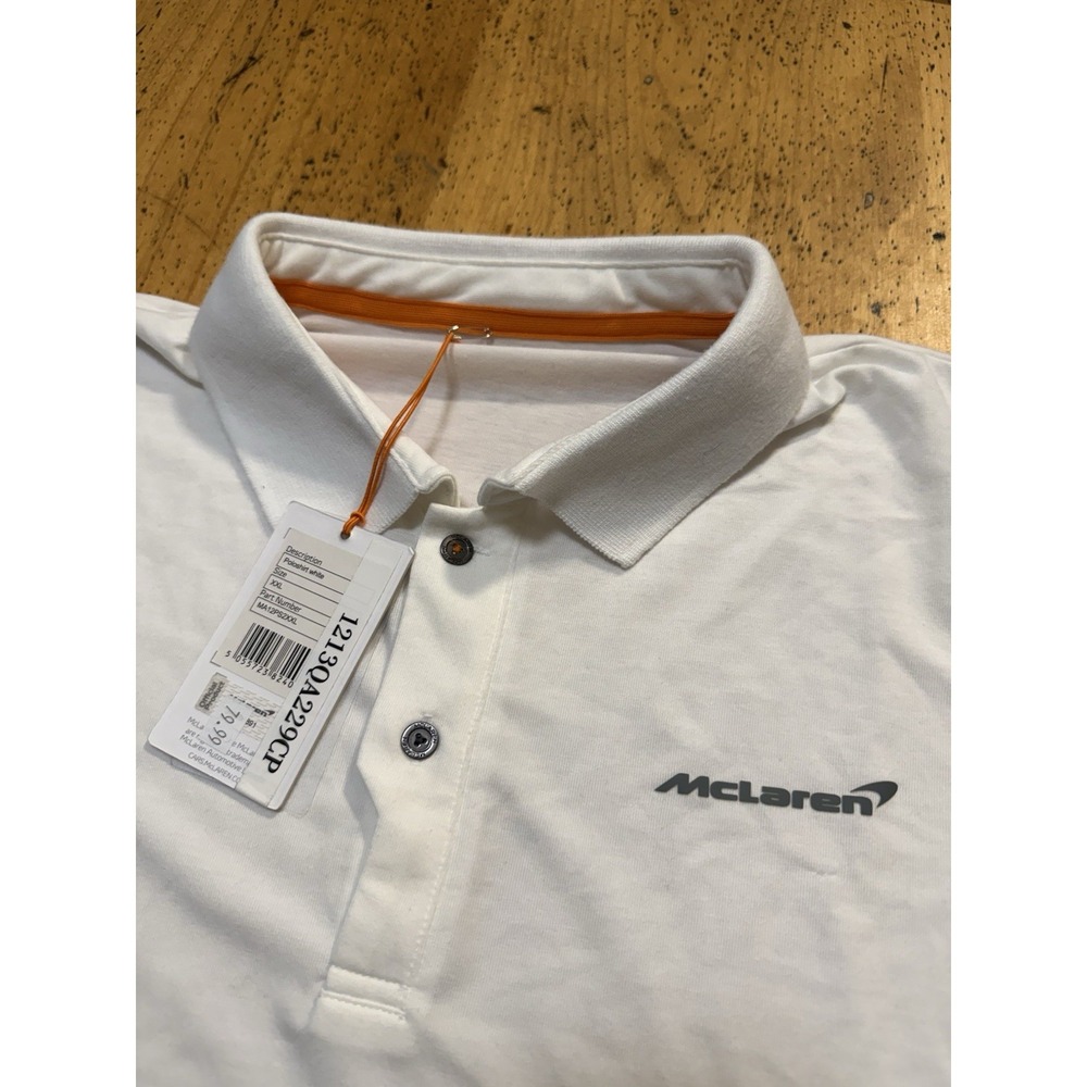 New With Tags McLaren F1 x Reiss Team Logo Polo Shirt White Men's 2xl